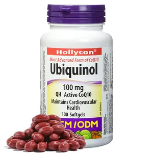 Suplemento dietético OEM Ubiquinol Coenzima Q10 Softgel Suplemento saludable para el corazón Coenzima Q10 Cápsulas