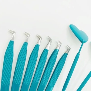 Dorlon DB-ELT-036665-123 pince à cils en acier inoxydable revêtue de couleur bleu ciel Emballage de cils professionnel avec logo personnalisé - Product Image 5