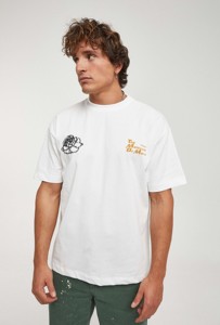 Camiseta Blanca de Manga Corta para Hombre, Casual, Transpirable, de Algodón, Corte Regular, con Estampado - Product Image 4