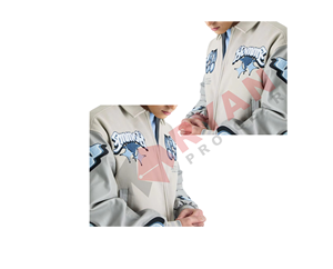 Vente en gros de veste universitaire de haute qualité avec broderie de logo personnalisé pour hommes veste OEM décontractée à fermeture éclair - Product Image 4