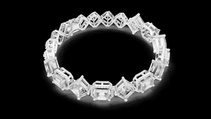 Gold Asscher Cut Diamond Tennis <b>Bracelet</b> Sterling Silver Classic Elegant Luxury Jewelry for <b>Women</b> Gift Party Timeless Sparkle - Product Image 4
