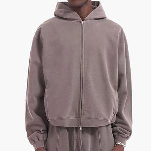 <b>Vintage</b> Zipup Hoodies Manufacturers Unisex <b>Hoodie</b> Puff Print French Terry Cotton Heavyweight Cropped <b>Zip</b> <b>up</b> <b>Hoodie</b> - Product Image 1