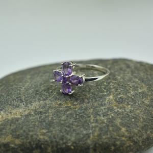 925 argent Sterling Boho Style lunette réglage à la main bague tendance améthyste pierres précieuses bijoux pour femmes cadeau de mariage parfait pour - Product Image 3