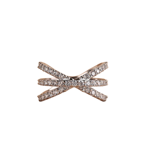 wedding <b>ring</b> gold X shaped crafted - Product Image 1