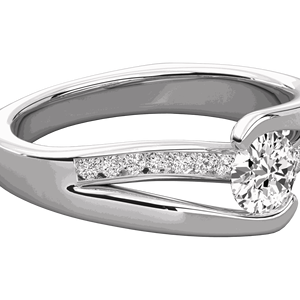 Anillo Solitario con Engaste de Puntas y Diamante Redondo - Product Image 2