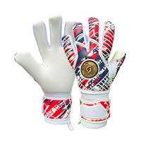 Guante de Portero de Fútbol de Látex Alemán Natural de 4mm, Transpirable, Antideslizante, Híbrido, con Dedos Negativos, Ligero, con Correa de Muñeca Ajustable