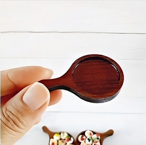 บ้านตุ๊กตา Miniatures อาหารเบเกอรี่พายผลไม้บนชุดถาดไม้ - Product Image 3