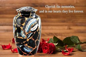 Handmade <b>Large</b> Adult Mosaic Aluminium Glass Cremation <b>Urn</b> Unique Funerals Supply With Individual Tiles Applied Burial - Product Image 6