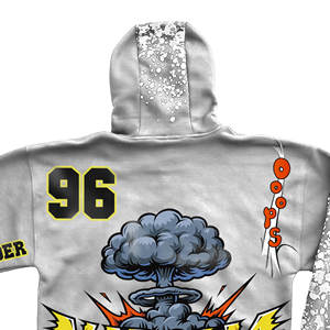 100% Cotton <b>Boys</b> Hoodies Double-Layered Long Sleeve with Acid <b>Wash</b> Distressed Effect Embroidered for Puff Print Winter Wear - Product Image 6