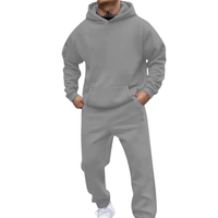 Ensemble de survêtement pour homme grande taille, sweat à capuche et pantalon de jogging, molleton épais 100% coton, vêtements de sport d'hiver, logo personnalisé OEM, tenue de sport