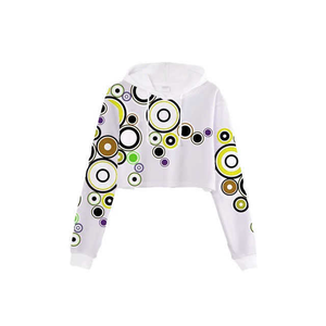 Sudaderas con capucha de alta calidad para mujer con logotipo frontal Tops cortos de invierno informales para mujer - Product Image 6