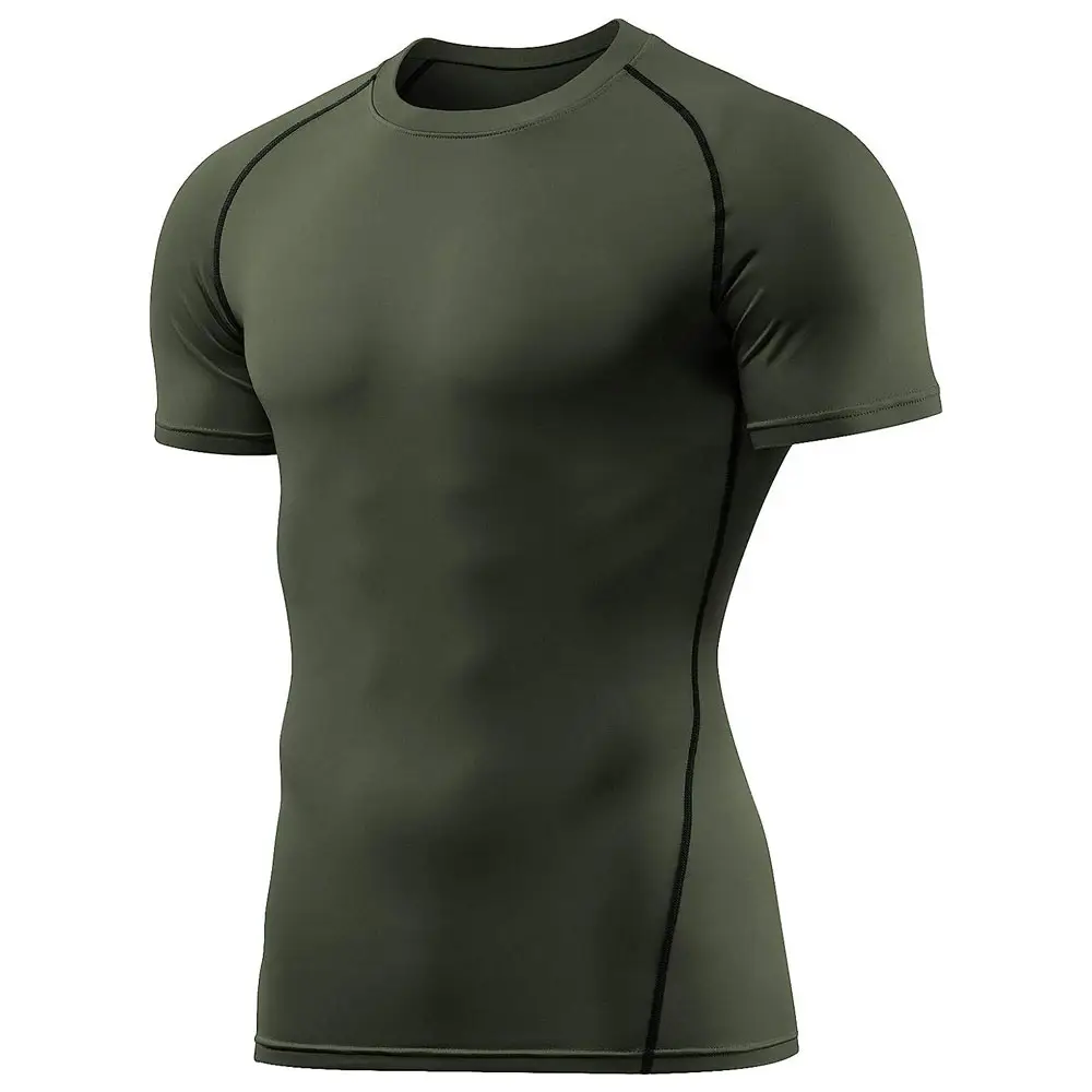 Men's Thermal Short Sleeve Compression Shirts, Athletic Sports Base Layer Top, Winter Gear Running T-shirt