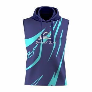 Ensemble short et sweat à capuche sans manches pour homme, haute qualité, décontracté, sportif, 100% polyester polaire respirant, grandes tailles, été, personnalisable - Product Image 1