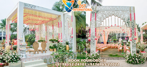 Mandap en miroir haut de gamme et de qualité supérieure pour mariage Marwari, Mandap en miroir très brillant pour mariage en intérieur, Mandap en miroir étonnant pour mariage au Royaume-Uni - Product Image 3