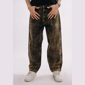 Directamente de fábrica al por mayor de los hombres Stonewashed Denim Jeans High Street Style transpirable tejido patrón sólido para todas las estaciones - Product Image 1