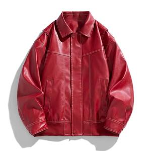 Veste en cuir synthétique PU pour homme en gros avec doublure en velours plus épais, style moto d'hiver - Product Image 4