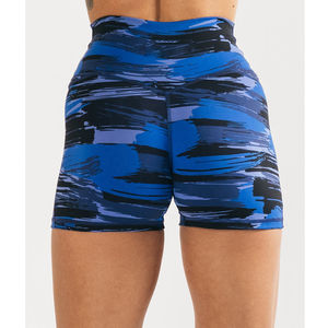 Shorts de yoga respirants taille haute pour femmes en gros Shorts d'entraînement de gymnastique sans couture taille moyenne Design à motif solide - Product Image 3