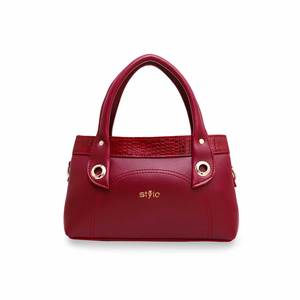 Bolso granate de lujo P55379 elegante cuero PU estampado de cocodrilo patrón geométrico Tres correas hecho a mano clásico Casual para niñas - Product Image 1