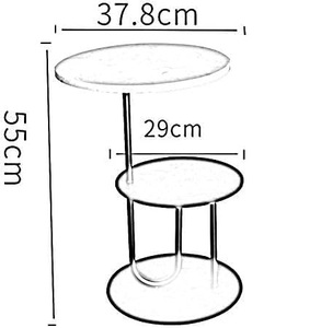 Table d'appoint élégante à 2 couches en forme Tendance et forte demande Idéal pour le salon, la chambre, le balcon Fenêtres Belle idée cadeau - Product Image 4