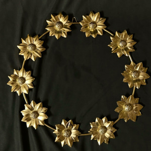 ดอกไม้แบบมีสายทำด้วยมือกรอบสีทองแบบนอร์ดิกที่ทันสมัยดอกไม้ติดผนังทำจากโลหะหรูหราตกแต่งบ้าน - Product Image 4