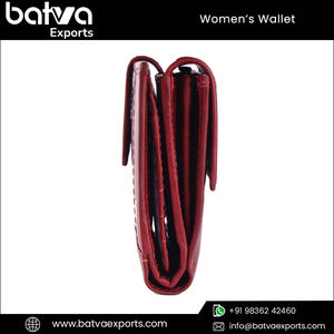 Long portefeuille en cuir véritable élégant de luxe pour femmes Logo élégant RFID bloquant la fermeture à glissière Polyester dernière Collection directe - Product Image 6