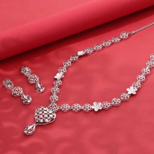 Micro Femme Formant Collier Argent Plaqué Coeur Forme Déclaration Bijoux Matériau Principal Laiton Orthodoxe Cadeau Religieux - Product Image 1