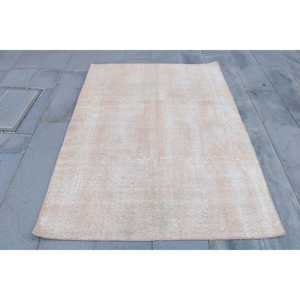 พรมขนาด 4.5x6.4 ฟุต พรมตุรกีโบราณ พรมขนสัตว์ลายต้นไม้และพืชสีน้ำตาลขาว - Product Image 1