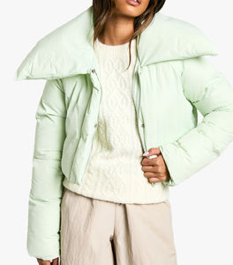 Nouveauté 2025 : Blouson d'hiver matelassé à manches longues pour femme, en coton épais, col large rabattable, style puffer - Product Image 3