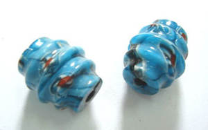 Cuentas de cristal de Murano sueltas de vidrio natural Chevron Stripe Mix Color Beads Glass Beads Strip Wound con Crystal Mix Color - Product Image 4