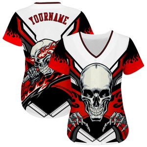 2025 Logo Wholesale Sublimation for Team Blank V-Neck Unisex Spandex/Polyester Quick Dry Baseball T-<b>shirt</b> Jersey Uniform - Product Image 5
