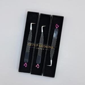 Pestañas de Fibra de 10 mm GETUP BROSONS IMPEX, Acero Inoxidable, Recubrimiento en Polvo de Color Negro Liso, Diseño con Recorte de Corazón de Diablo, Antiestáticas - Product Image 3