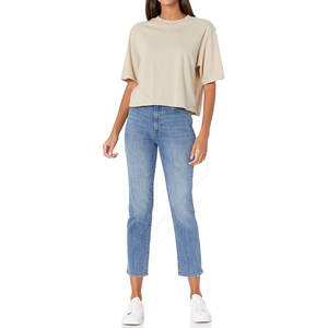 เสื้อยืดครอปไซส์พิเศษสำหรับผู้หญิงเสื้อยืดแฟชั่นลำลองผ้าถักจากโรงงานปากีสถานเป็นมิตรกับสิ่งแวดล้อม - Product Image 4