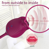 Vibrierender Rose Clit Sucker Flapping Doppel vibrator Vagina Massage Klitoris Stimulator Wackeln Finger Saugen Vibrator für Frauen