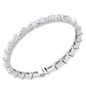 Hot-Selling Tennis <b>Bracelet</b> Rectangular Chain <b>Stainless</b> <b>Steel</b> 925 Silver 10K 14K White/Yellow Gold Cubic Zircon Zinc Alloy - Product Image 1