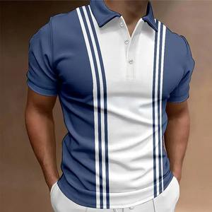 Polo clásico para hombre, camisetas de manga corta a rayas de verano, camisetas informales con botones de negocios, camisetas Polo de moda, ropa para hombre - Product Image 2