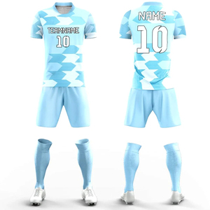 2025 Best Design Quick Dry Breathable 100% Polyester Custom Heat-Transfer V-neck Half Sleeve Soccer Uniforms Custom Team Wear - Product Image 5