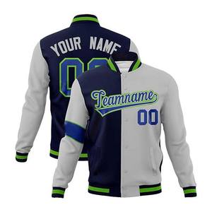 Chaqueta de béisbol de lona ligera personalizada para adultos jóvenes High Street cosido texto Logo Stand Letterman - Product Image 1