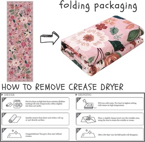 Alfombra de Lana Hecha a Mano con Diseño Floral Rosa para Sala de Estar, Oficina o Habitación de Hotel - Product Image 5