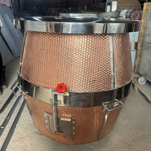 Barbecue commercial durable Tandoor à gaz martelé en cuivre avec brûleur au propane Four d'argile extérieur pour Naan & Kebabs authentiques - Product Image 1
