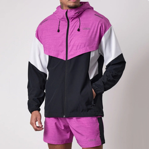 Vente en gros Veste coupe-vent Ensemble veste et short respirants de haute qualité Polyester Nylon imperméable pour hommes - Product Image 1