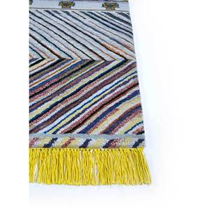 Alfombra Manchaha Azul de Lana y Seda de Bambú Anudada a Mano, 10 mm de Grosor, Patrón Geométrico Abstracto, Rectangular, para el Hogar o el Pasillo, Modelo Les-1442 - Product Image 3