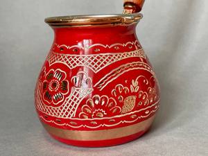 Cafetière turque en cuivre, design magnifique, motif floral rouge, vaisselle, tasse à café, décoration de table pour la maison, la cuisine, le restaurant, l'hôtel, les fêtes - Product Image 2