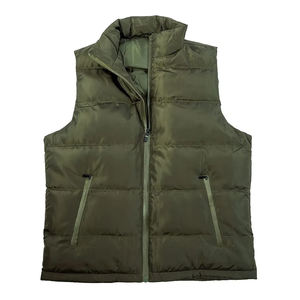 Chaleco acolchado sin mangas para hombre OEM personalizado con capucha y cuello alto Chaqueta de invierno de poliéster 100% acolchada - Product Image 3