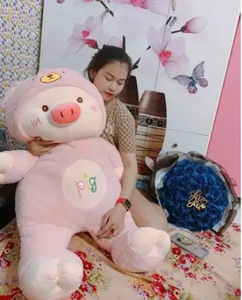 Mignon cochon en peluche portant un chapeau cadeau de haute qualité pour les enfants et les vacances - Product Image 4