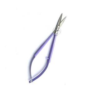 Tijeras para cutículas de belleza de acero inoxidable púrpura, tijeras de microresorte rectas y curvas multiusos con punta de hoja afilada - Product Image 6