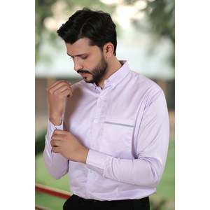 Chemise décontractée rayée KAYSON pour homme avec logo personnalisé, manches longues, 100 % coton popeline Oxford, teinte unie, taille XL - Fourniture ODM - Product Image 3