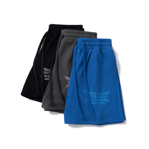 Short de survêtement en coton épais pour hommes avec broderie de logo personnalisé Short de survêtement décontracté et respirant à séchage rapide écologique - Product Image 3