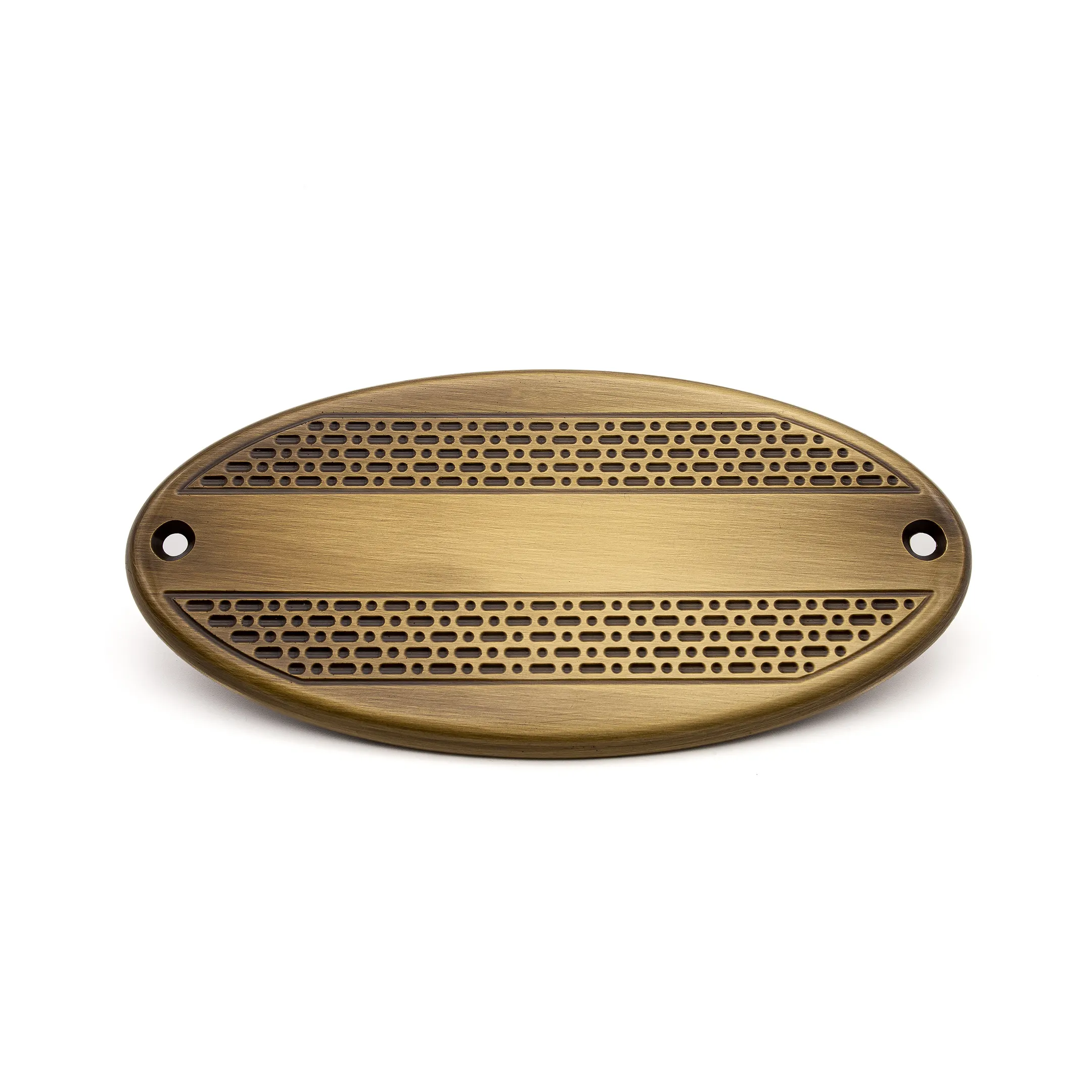 Placas de nombre de puerta Cosma Oval Bronce satinado Latón Premium Hecho a mano Hecho en Italia