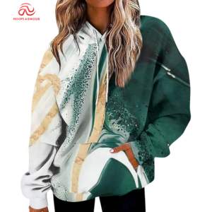 Sweats à capuche en gros haut à capuche vierge texturé rose vif pull à cordon bulle manches gaufrées sweat à capuche surdimensionné femmes cravate haut - Product Image 4