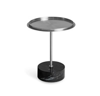 Table d'appoint en métal de haute qualité avec plateau en marbre, design moderne, table basse, options personnalisables, mobilier de salon indien